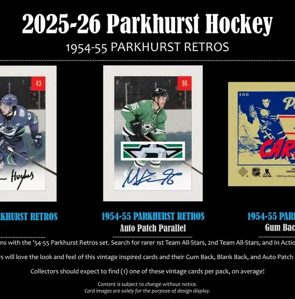 2025-26 Upper Deck Parkhurst Hockey NHL Hobby Box