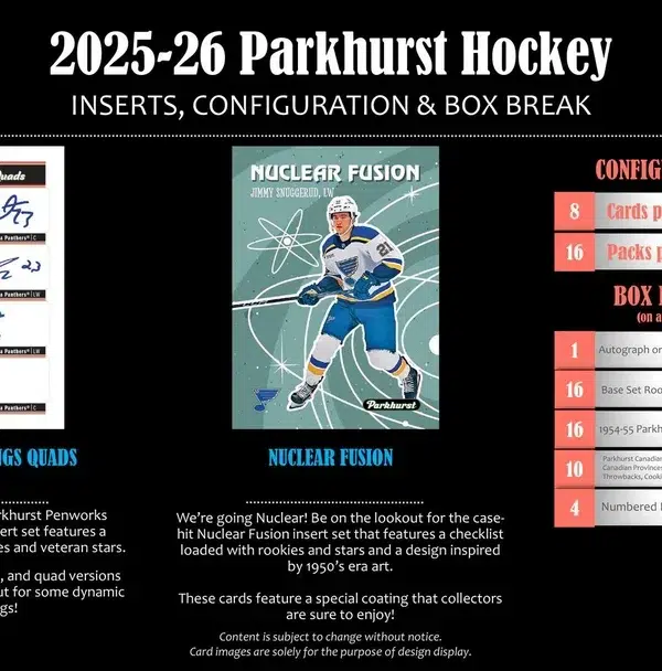 2025-26 Upper Deck Parkhurst Hockey NHL Hobby Box