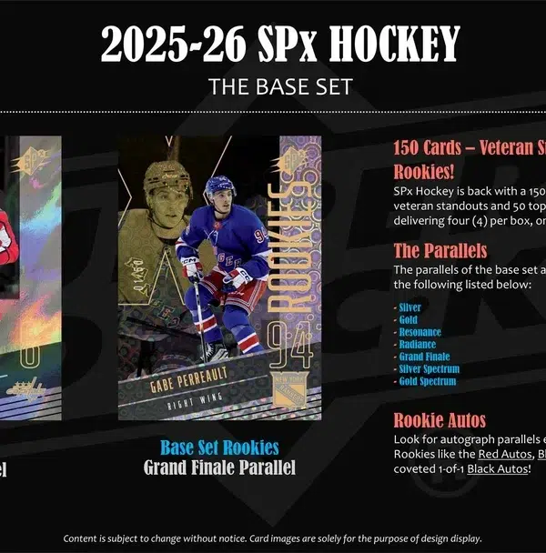 2025-26 Upper Deck SPx Hockey NHL Hobby Box