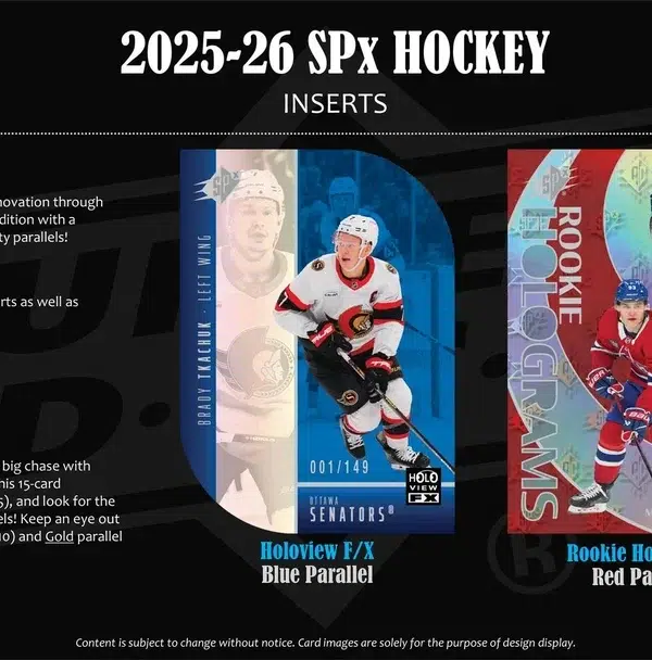 2025-26 Upper Deck SPx Hockey NHL Hobby Box