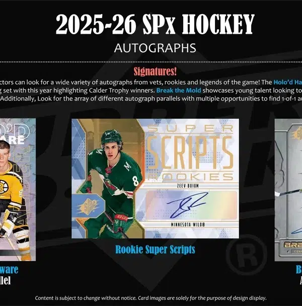 2025-26 Upper Deck SPx Hockey NHL Hobby Box