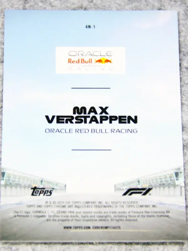 2025 Max Verstappen #4N-1 Topps Chrome 4 & More /00