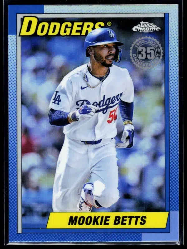 2025 Mookie Betts #90CB 8 Topps Chrome 1990 Topps 35th Anniversary - front