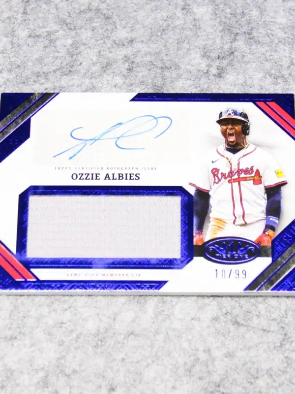 2025 Ozzie Albies #AJR OA Topps Tier One Autographed Jumbo Relic #99 - front