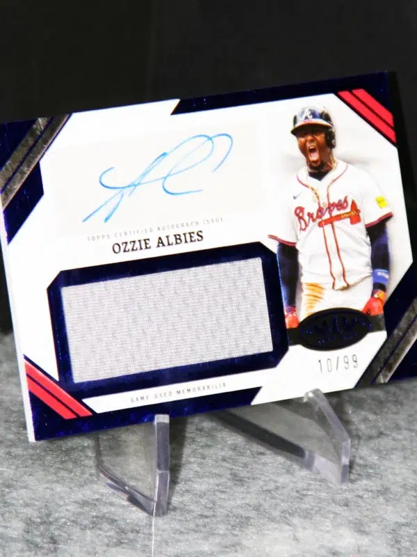 2025 Ozzie Albies #AJR OA Topps Tier One Autographed Jumbo Relic #99 - stand