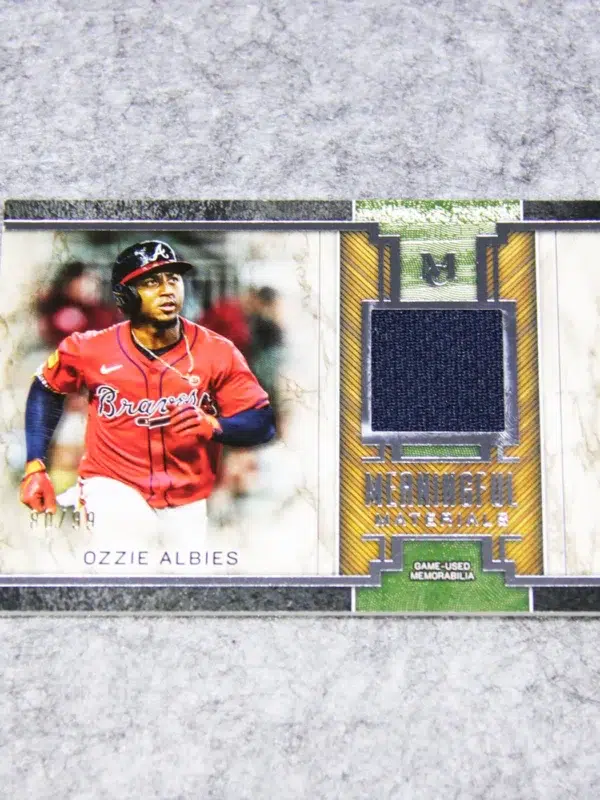2025 Ozzie Albies #MMR OA Topps Museum Collection Meaningful Materials Relic #99 - front
