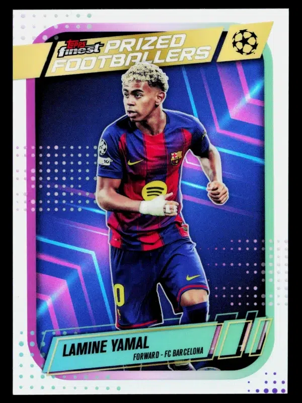 2026 Lamine Yamal #PF 17 Topps Finest UEFA Champions League Prized Footballers - front