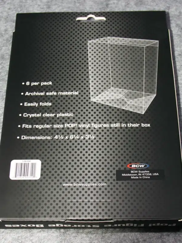 BCW Pop! Figure Storage Boxes 6 Pack - back
