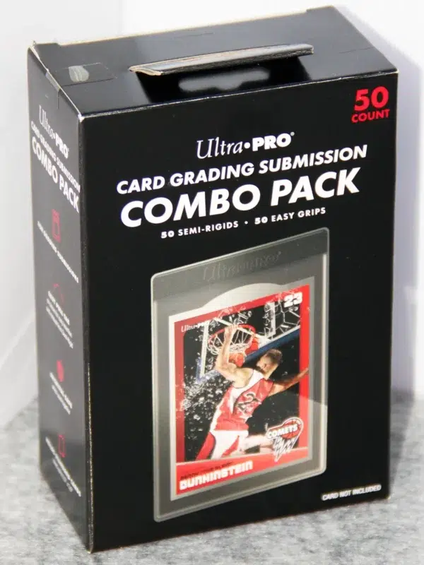 Ultra PRO Card Grading Submission Combo Pack 50 Semi Rigids & 50 Easy Grip Sleeves - stand