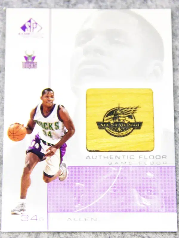2000 01 Ray Allen #RA Upper Deck SP Game Floor Authentic Floor - front