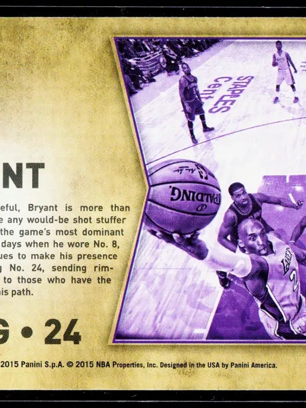 2015 16 Kobe Bryant #9 Panini High Flyers - back