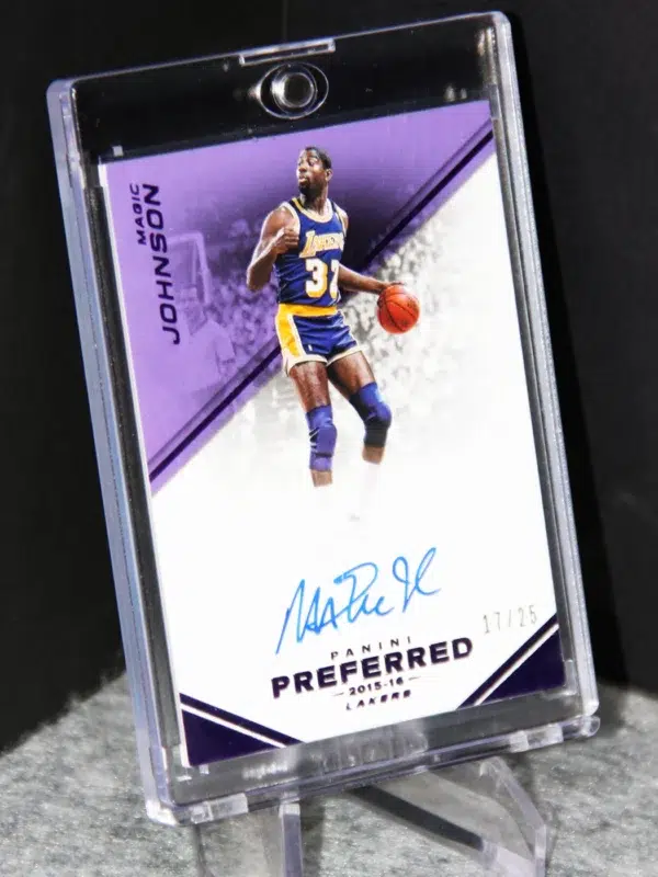2015 16 Magic Johnson #143 Panini Preferred Autograph of 25 - stand
