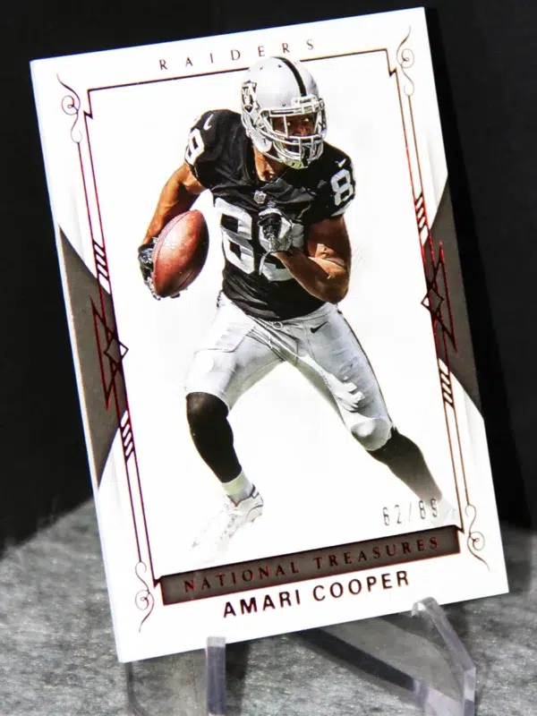2017 Amari Cooper #9 Panini National Treasures Jersey Number Red of 89 - stand