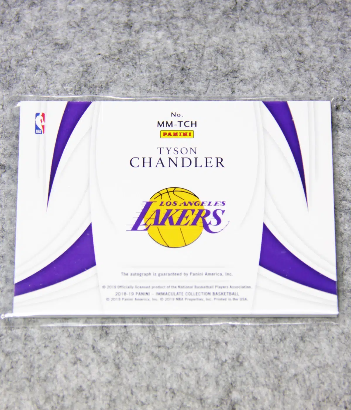 2018 19 Tyson Chandler #MM TCH Panini Immaculate Collection Modern Marks of 25 - back