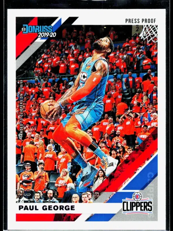 2019 20 Paul George #141 Panini Donruss Press Proof of 199 - front