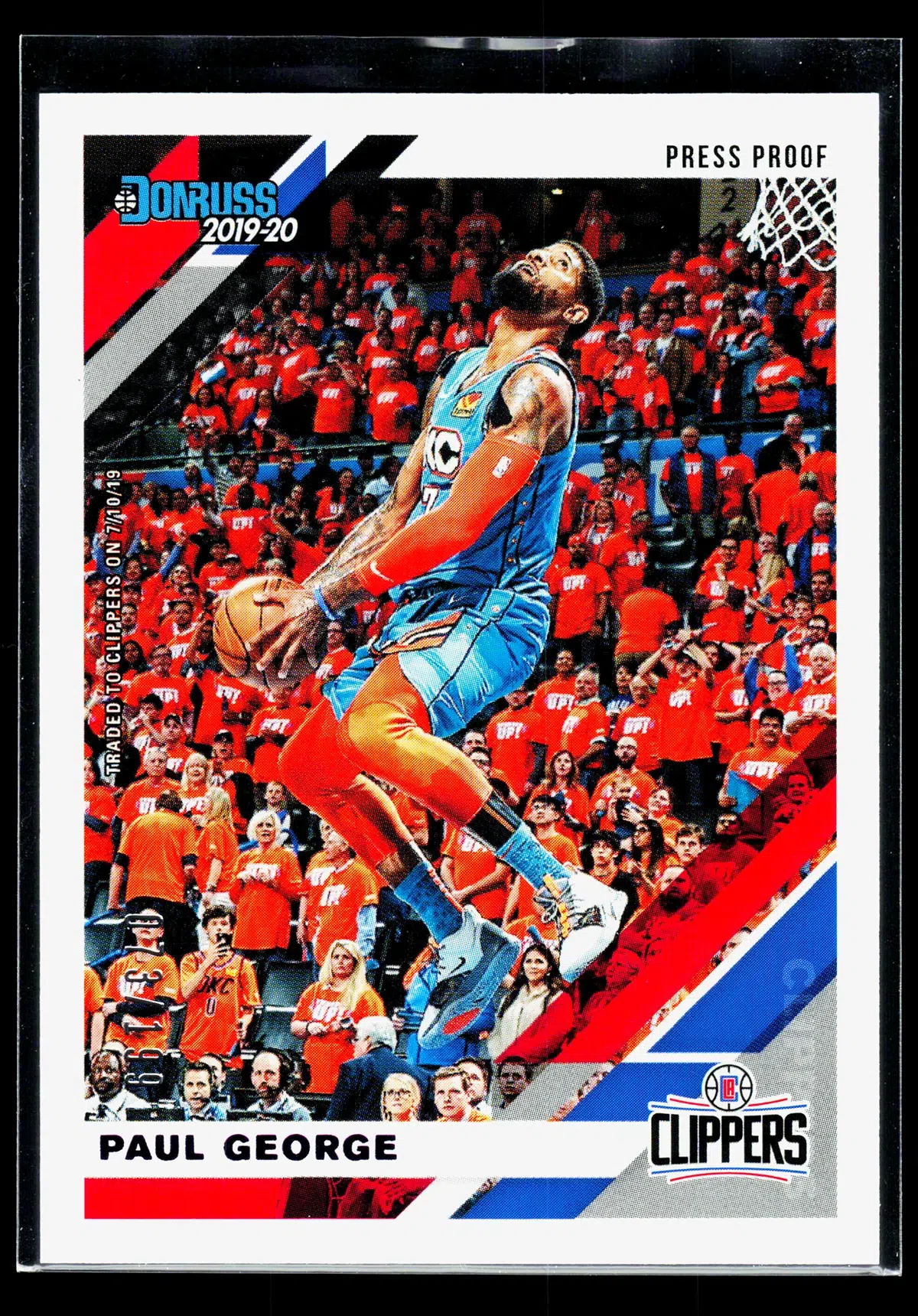 2019 20 Paul George #141 Panini Donruss Press Proof of 199 - front