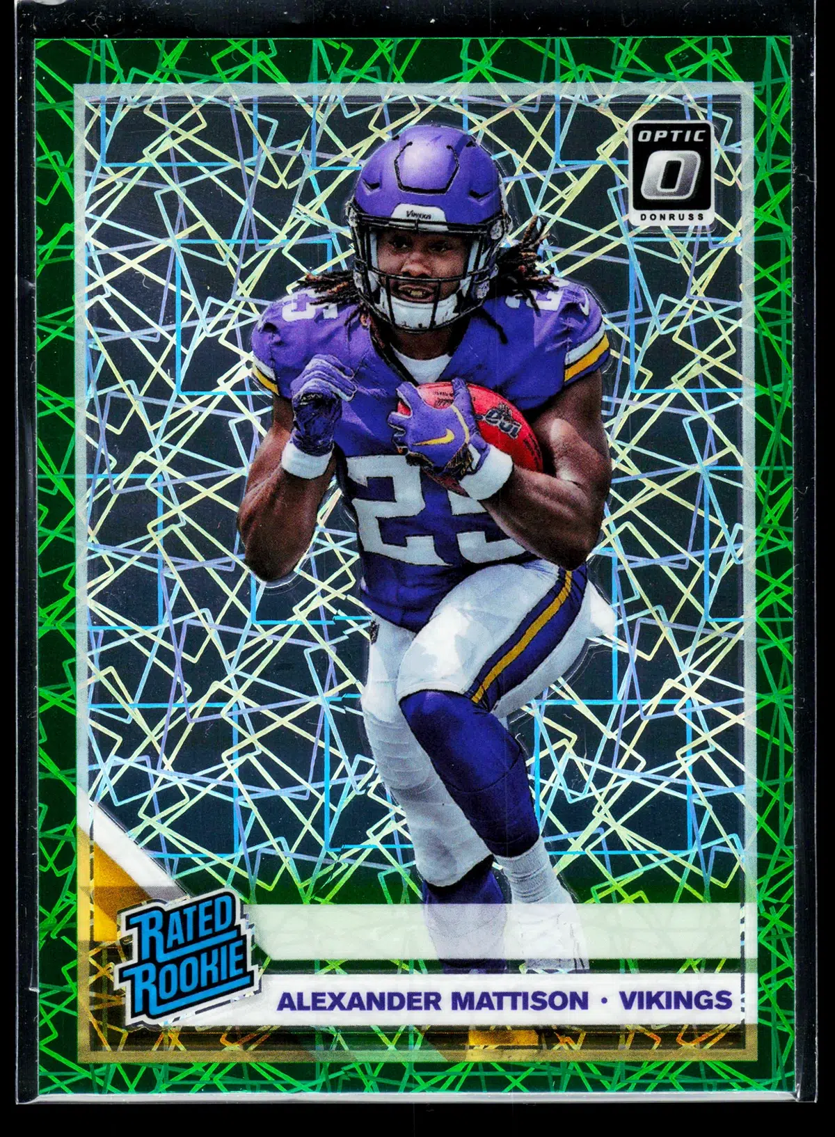 2019 Alexander Mattison #181 Panini Donruss Optic Rated Rookie Green Velocity - front