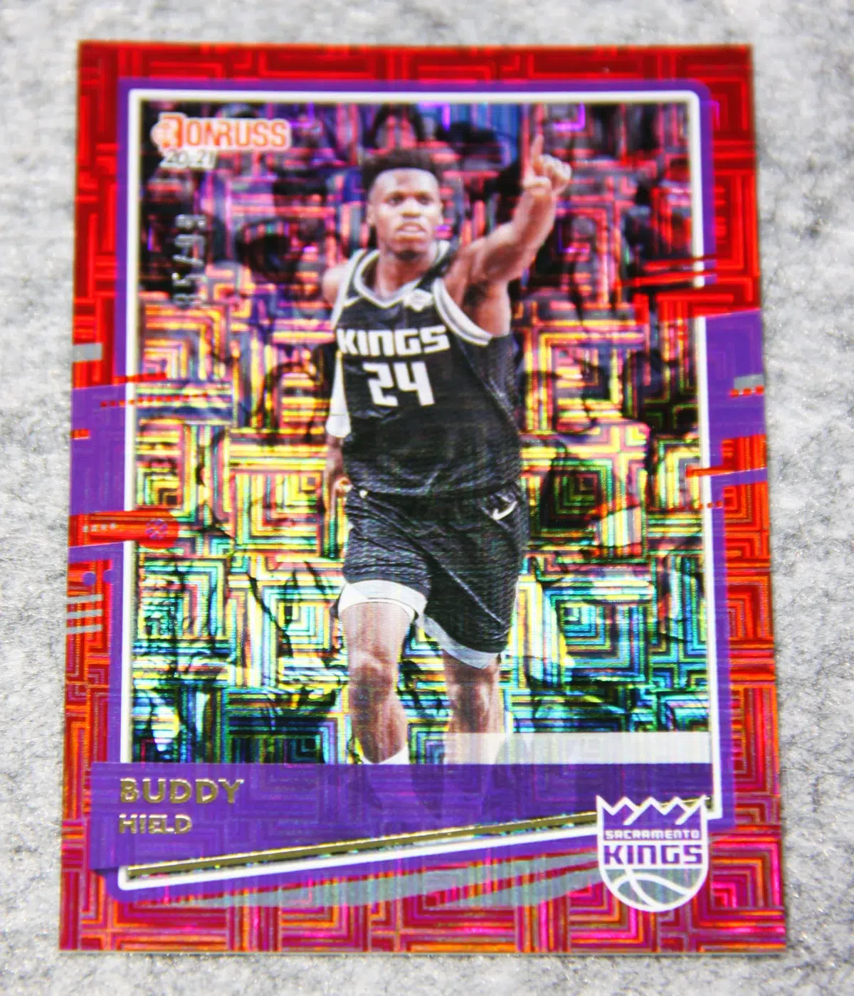 2020 21 Buddy Hield #160 Panini Donruss Red Laser of 99 - front