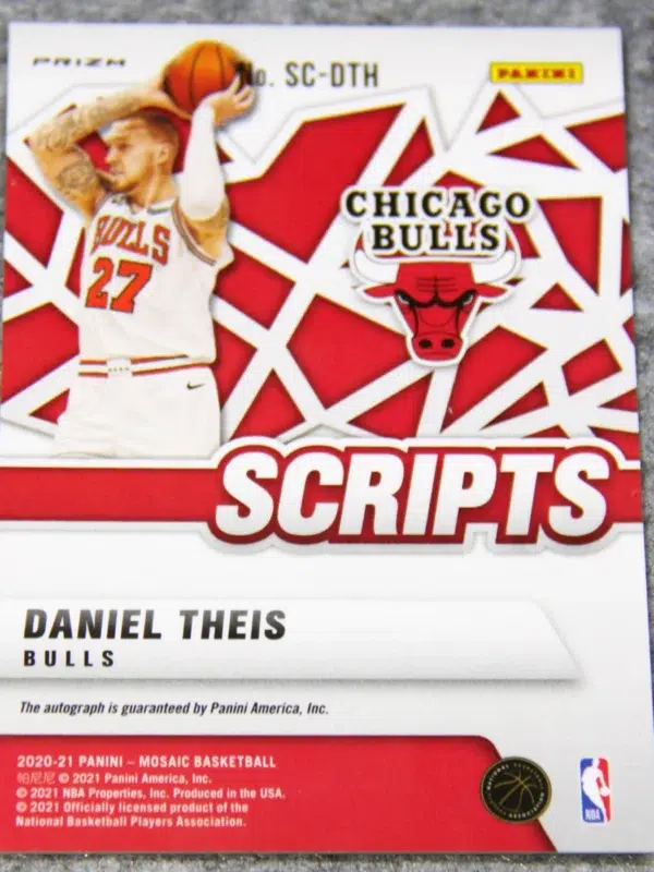 2020 21 Daniel Theis #SC DTH Panini Mosaic Scripts - back