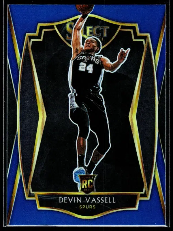 2020 21 Devin Vassell #179 Panini Select Premier Level Blue Prizm - front