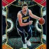 2020 21 Nikola Jokic #58 Panini Select Concourse Red White Orange Shimmer Prizm - front