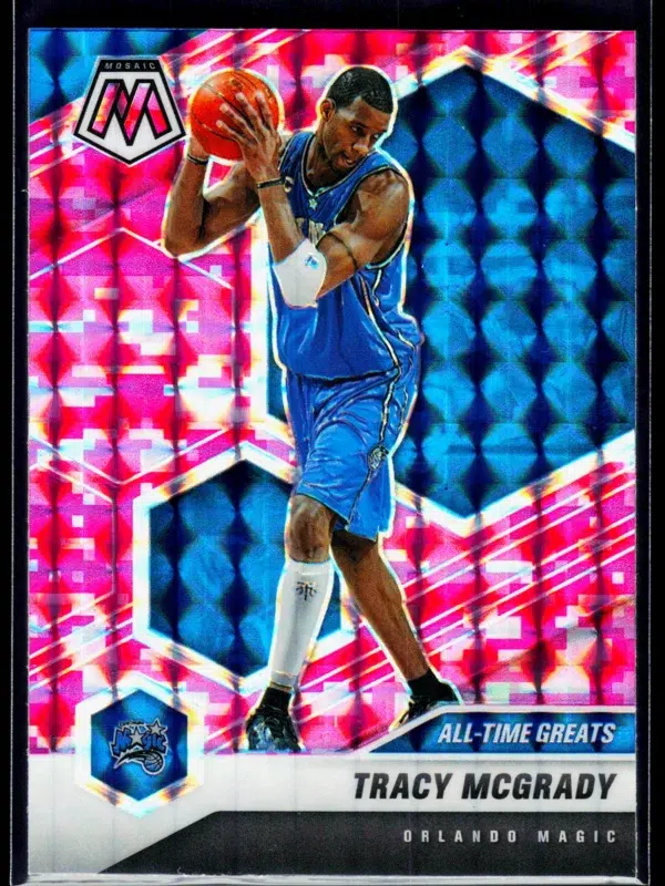 2020 21 Tracy McGrady #287 Panini Mosaic All Time Greats Pink Camo Prizm - front