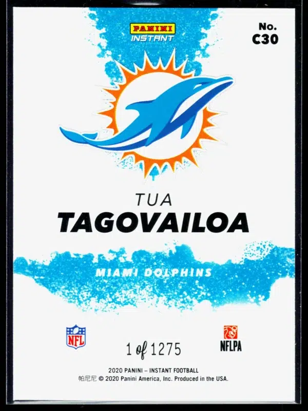 2020 Tua Tagovailoa #C30 Panini Instant My City of 1275 - back