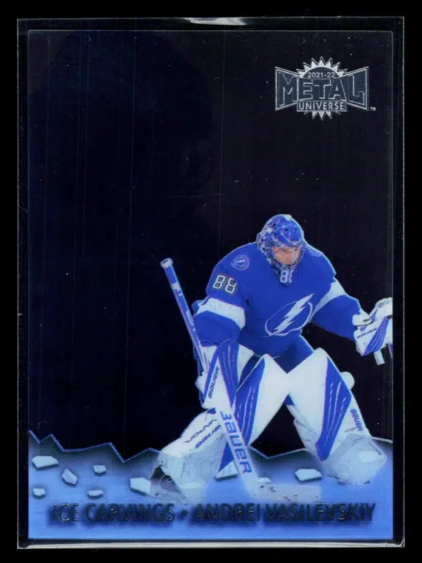 2021 22 Andrei Vasilevskiy #IC 14 Upper Deck Skybox Metal Universe Ice Carvings - front