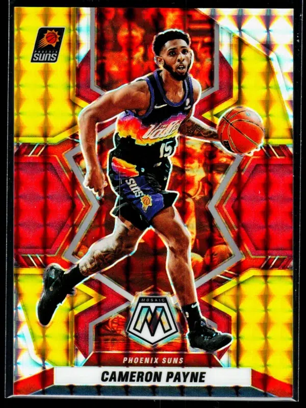 2021 22 Cameron Payne #37 Panini Mosaic Red Yellow Mosaic of 88 - front