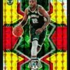 2021 22 Khris Middleton #155 Panini Mosaic Choice Fusion Red & Yellow Prizm of 88 - front