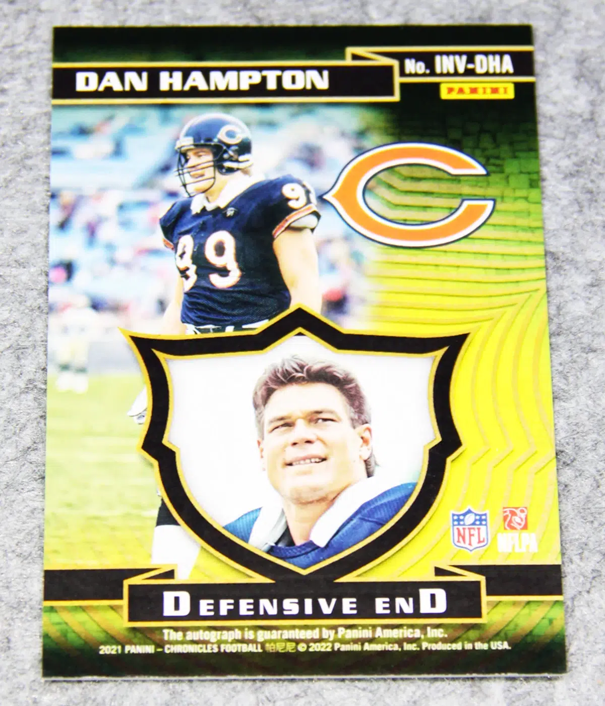 2021 Dan Hampton #INV DHA Panini Chronicles Invincible Autographs - back