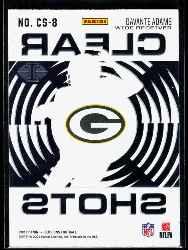 2021 Davante Adams #CS 8 Panini Illusions Clear Shots - back