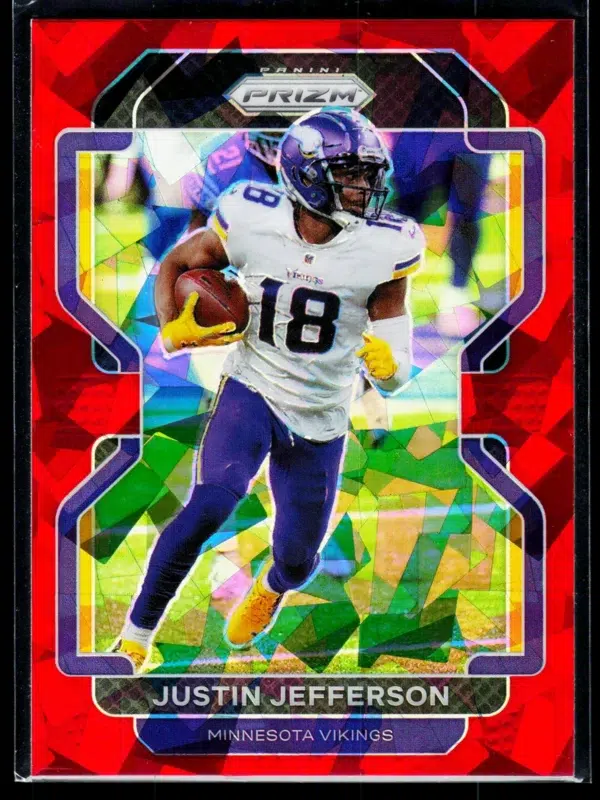 2021 Justin Jefferson #125 Panini Prizm Red Ice - front