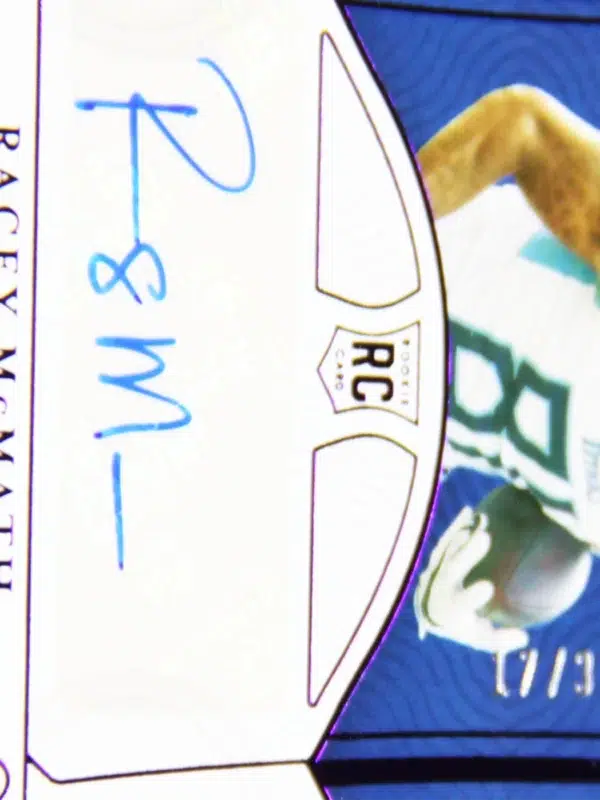2021 Racey McMath #144 Panini National Treasures Rookie Signatures Purple of 35 - detail