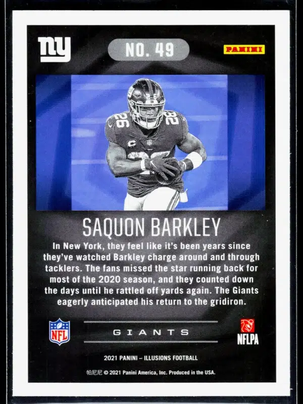 2021 Saquon Barkley #49 Panini Illusions - back