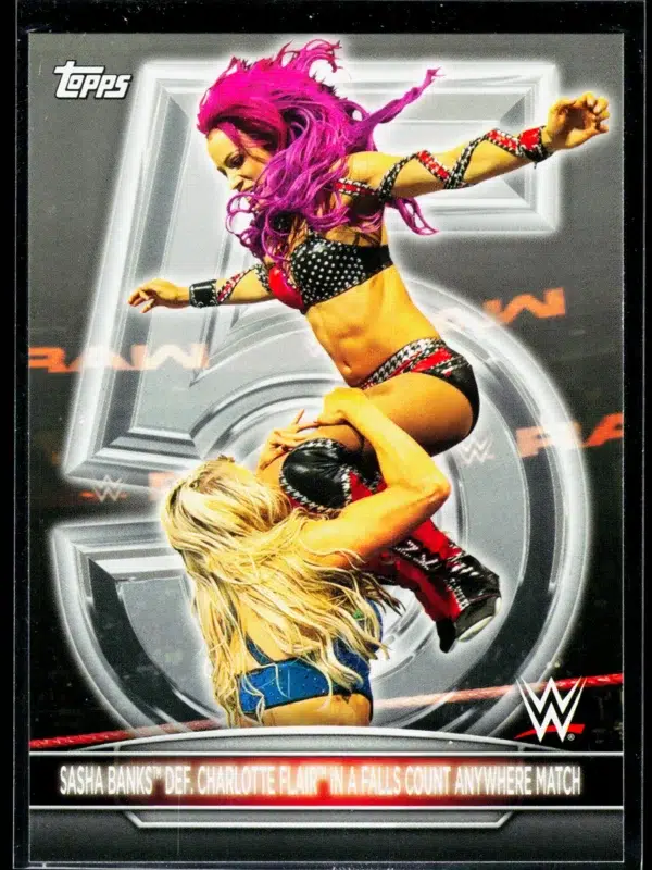 2021 Sasha Banks #RC 3 Topps WWE Womens Division 5th Anniversary Womens Championship Tribute - front