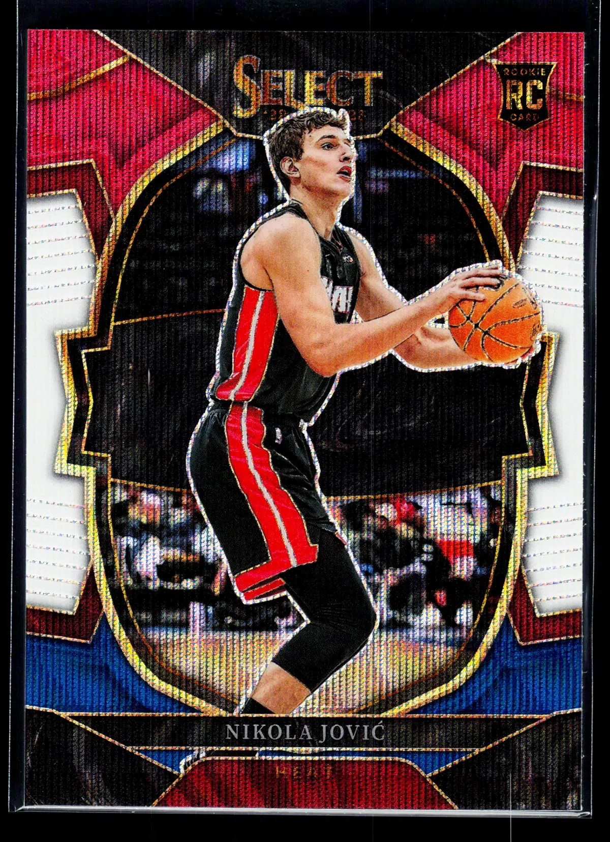 2022 23 Nikola Jovic #91 Panini Select Concourse Red White and Blue - front