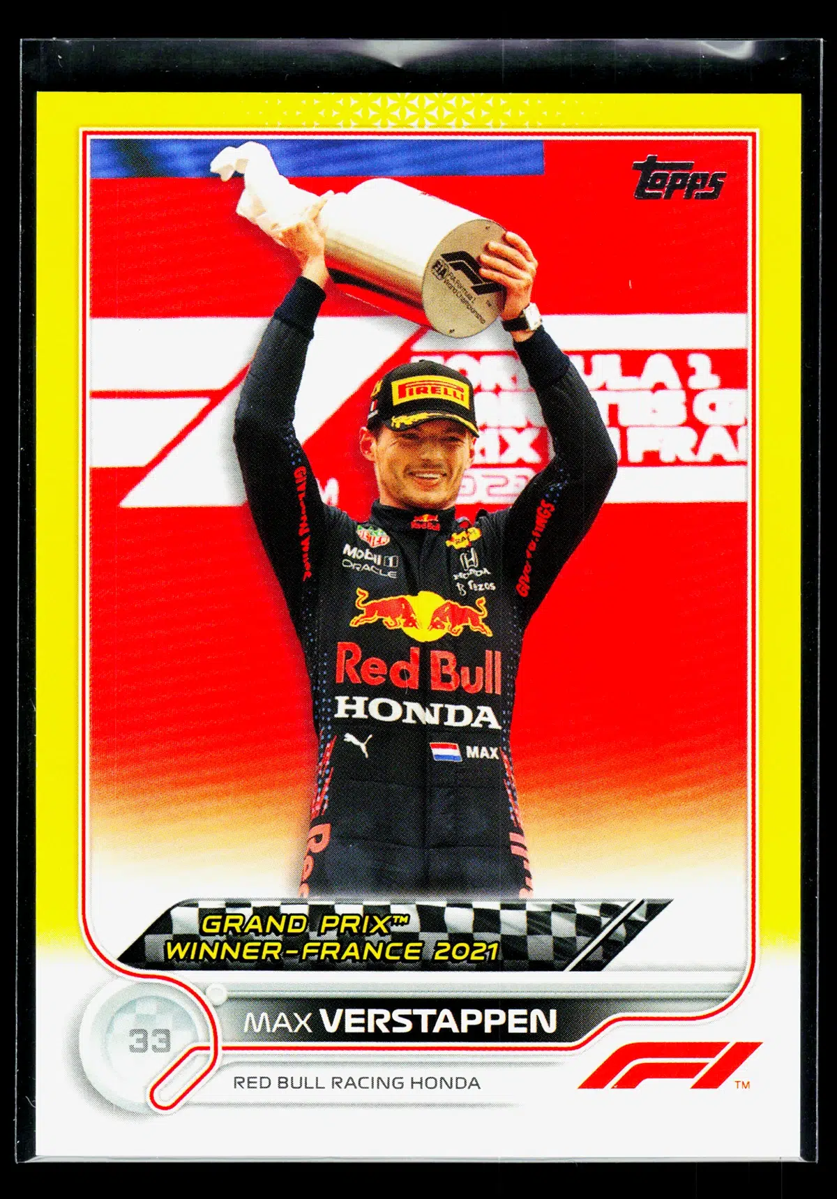 2022 Max Verstappen #157 Topps Formula 1 Grand Prix Winners Yellow /125