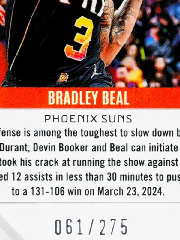 2023 24 Bradley Beal #106 Panini Phoenix Maroon Ice of 275 - detail