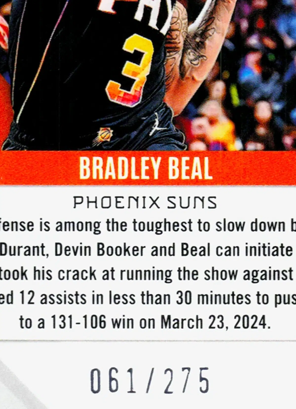 2023 24 Bradley Beal #106 Panini Phoenix Maroon Ice of 275 - detail