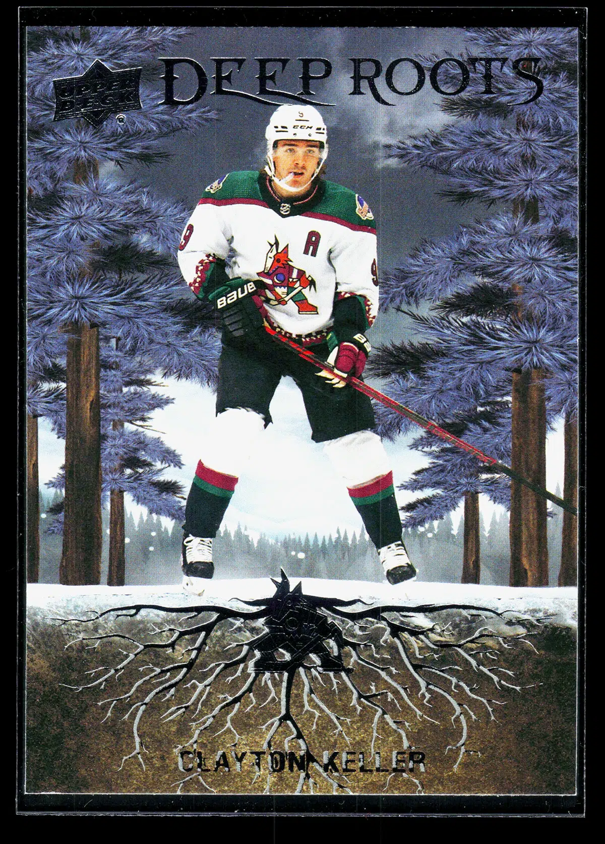 2023 24 Clayton Keller #DR 36 Upper Deck Series 2 Deep Roots - front