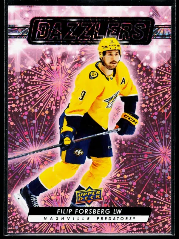 2023 24 Filip Forsberg #DZ 81 Upper Deck Series 2 Dazzlers Pink - front