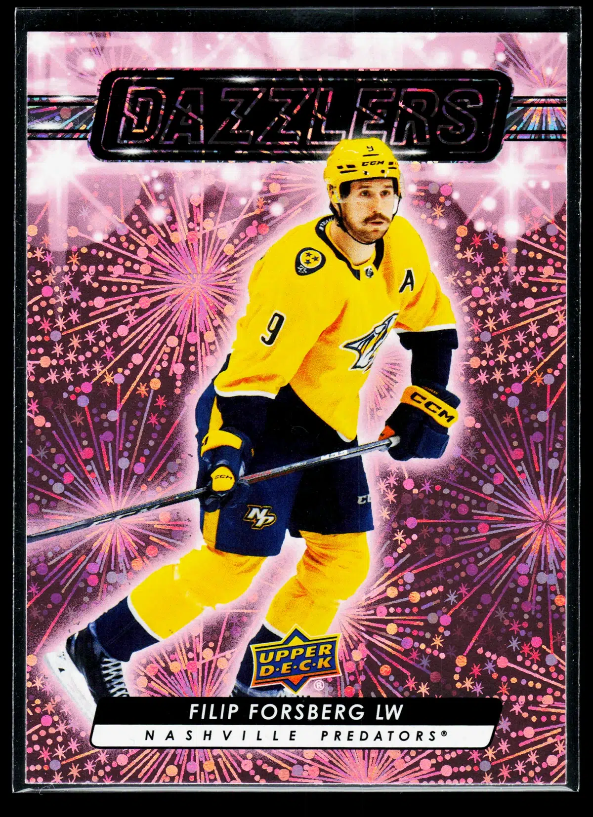 2023 24 Filip Forsberg #DZ 81 Upper Deck Series 2 Dazzlers Pink - front