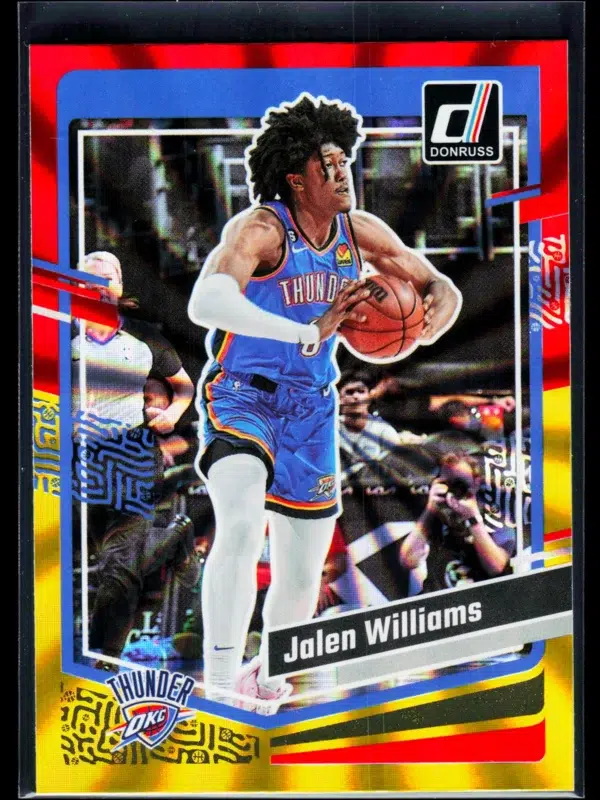 2023 24 Jalen Williams #76 Panini Donruss Holo Red and Gold Laser - front