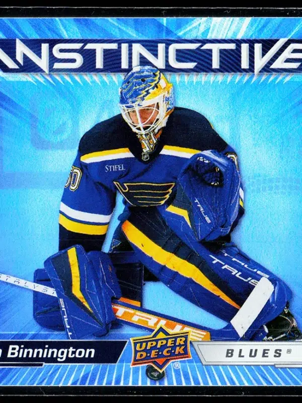 2023 24 Jordan Binnington #IN 15 Upper Deck Series 2 Instinctive - front