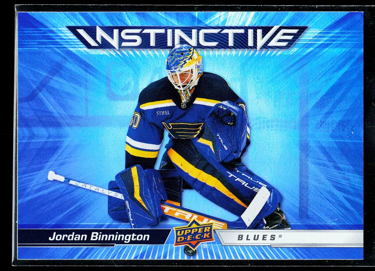 2023 24 Jordan Binnington #IN 15 Upper Deck Series 2 Instinctive - front