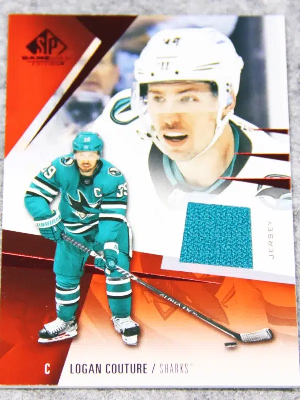 2023 24 Logan Couture #11 Upper Deck SP Game Used Red Jersey - front