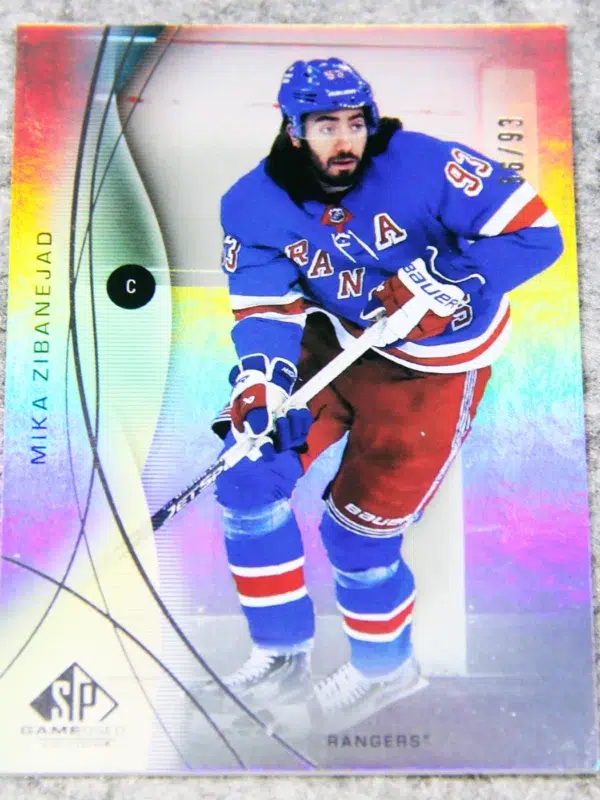 2024 25 Mika Zibanejad #110 Upper Deck SP Game Used Rainbow of 93 - front