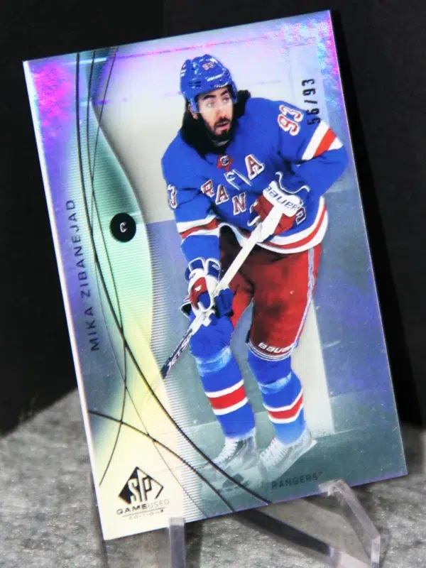 2024 25 Mika Zibanejad #110 Upper Deck SP Game Used Rainbow of 93 - stand