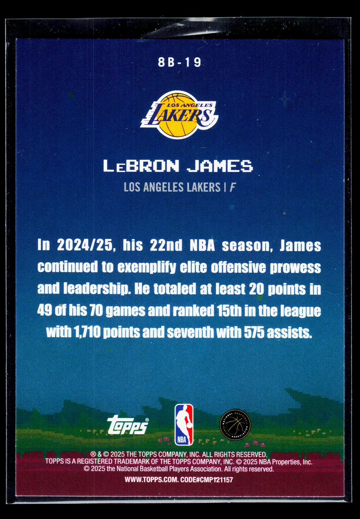 2025 26 LeBron James #8B 19 Topps Basketball 8 Bit Ballers - back